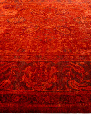 Overdyed Hand-Knotted Red Area Rug 11' 10" x 17' 10"