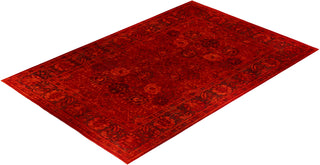 Overdyed Hand-Knotted Red Area Rug 11' 10" x 17' 10"