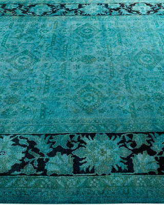 Overdyed Hand-Knotted Blue Area Rug 6' 1" x 9' 1"