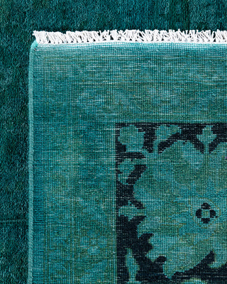 Overdyed Hand-Knotted Blue Area Rug 6' 1" x 9' 1"