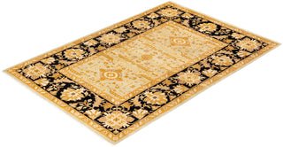 Traditional Hand Knotted Yellow Area Rug 4' 3" x 6' 4"