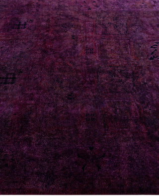 Contemporary Overdyed Wool Hand Knotted Purple Area Rug 4' 1" x 5' 9"