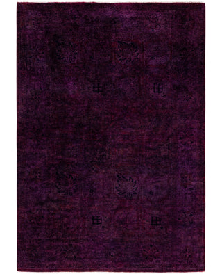 Contemporary Overdyed Wool Hand Knotted Purple Area Rug 4' 1" x 5' 9"