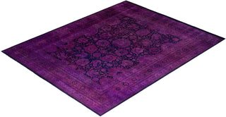 Contemporary Overyed Wool Hand Knotted Purple Area Rug 8' 0" x 10' 1"