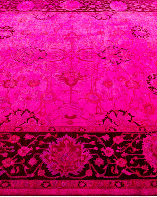 Contemporary Hand-Knotted Overdyed Red Area Rug 6' 2" x 9' 1"