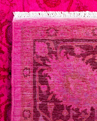 Contemporary Hand-Knotted Overdyed Red Area Rug 6' 2" x 9' 1"