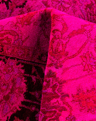 Contemporary Hand-Knotted Overdyed Red Area Rug 6' 2" x 9' 1"
