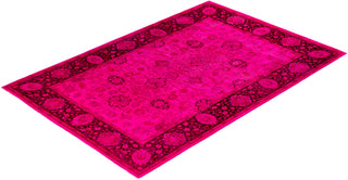 Contemporary Hand-Knotted Overdyed Red Area Rug 6' 2" x 9' 1"
