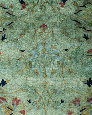 Contemporary Hand-Knotted Overdyed Green Area Rug 6' 2" x 8' 10"