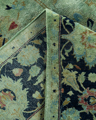 Contemporary Hand-Knotted Overdyed Green Area Rug 6' 2" x 8' 10"