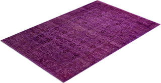Contemporary Hand-Knotted Overdyed Pink Area Rug 5' 1" x 7' 8"