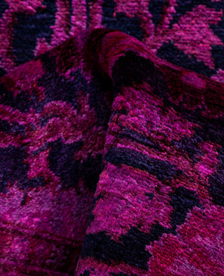 Contemporary Overdyed Wool Hand Knotted Pink Runner 2' 7" x 21' 4"