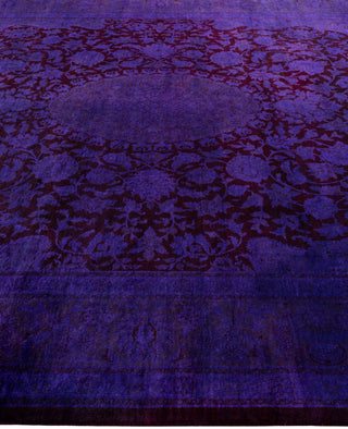 Overdyed One-of-a-Kind Wool Purple Area Rug 8' 3" x 10' 7"