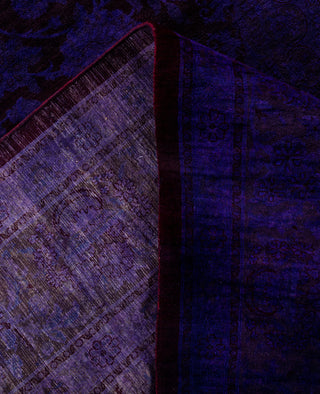Overdyed One-of-a-Kind Wool Purple Area Rug 8' 3" x 10' 7"