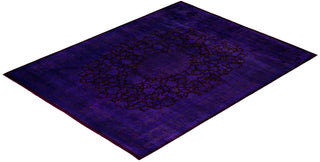 Overdyed One-of-a-Kind Wool Purple Area Rug 8' 3" x 10' 7"