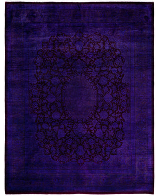 Overdyed One-of-a-Kind Wool Purple Area Rug 8' 3" x 10' 7"