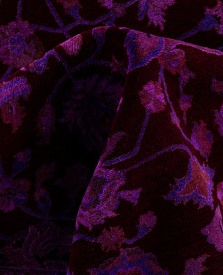 Contemporary Overdyed Wool Hand Knotted Purple Area Rug 8' 0" x 10' 2"