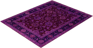 Contemporary Overdyed Wool Hand Knotted Purple Area Rug 8' 0" x 10' 2"