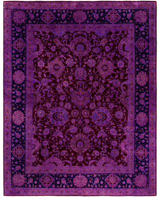 Contemporary Overdyed Wool Hand Knotted Purple Area Rug 8' 0" x 10' 2"