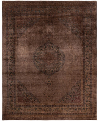 Overdyed One-of-a-Kind Wool Brown Area Rug 9' 3" x 11' 9"