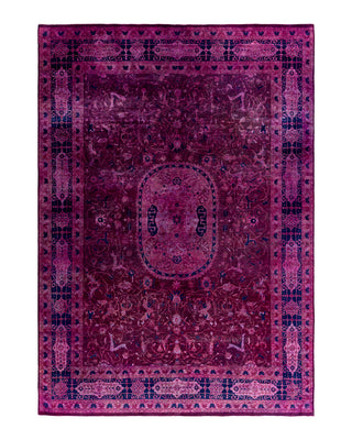 Contemporary Overyed Wool Hand Knotted Pink Area Rug 8' 10" x 12' 3"