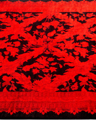 Contemporary Hand Knotted Overdyed Red Area Rug 2' 6" x 6' 4"