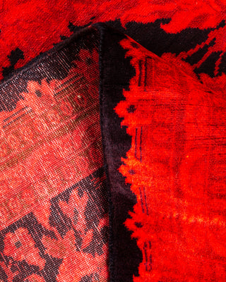 Contemporary Hand Knotted Overdyed Red Area Rug 2' 6" x 6' 4"