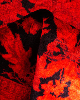 Contemporary Hand Knotted Overdyed Red Area Rug 2' 6" x 6' 4"