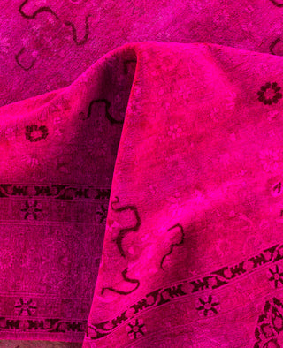 Overdyed One-of-a-Kind Wool Pink Area Rug 8' 0" x 10' 5"