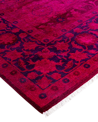 Contemporary Overyed Wool Hand Knotted Pink Area Rug 6' 1" x 8' 7"