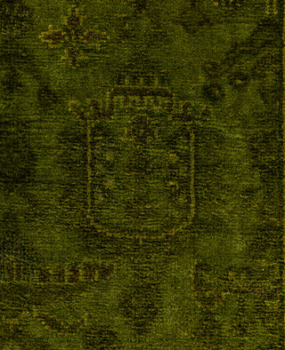 Contemporary Overdyed Wool Hand Knotted Green Area Rug 3' 10" x 6' 1"