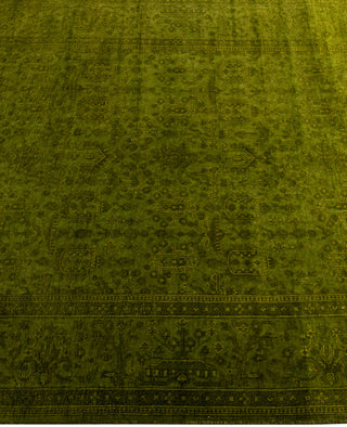 Contemporary Overdyed Wool Hand Knotted Green Area Rug 3' 10" x 6' 1"