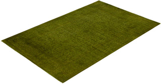 Contemporary Overdyed Wool Hand Knotted Green Area Rug 3' 10" x 6' 1"