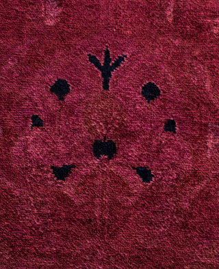 Contemporary Overdyed Wool Hand Knotted Red Runner 3' 0" x 12' 2"