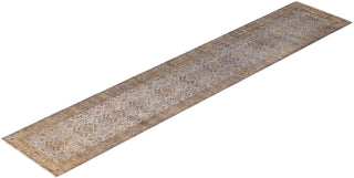 Contemporary Overdyed Wool Hand Knotted Gray Runner 3' 0" x 16' 3"