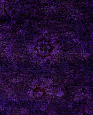 Contemporary Overdyed Wool Hand Knotted Purple Runner 3' 1" x 12' 2"