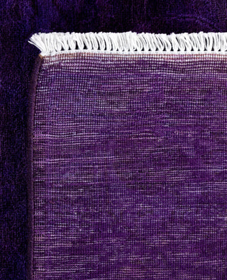 Contemporary Overdyed Wool Hand Knotted Purple Runner 3' 1" x 12' 2"