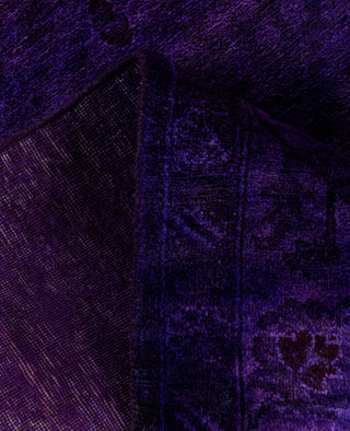Contemporary Overdyed Wool Hand Knotted Purple Runner 3' 1" x 12' 2"