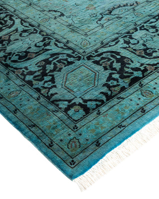 Modern Overdyed Hand Knotted Wool Blue Area Rug 9' 0" x 12' 0"