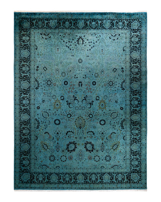 Contemporary Fine Vibrance Green Wool Area Rug 9' 0" x 12' 0"