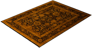 Overdyed Hand-Knotted Wool Modern-Contemporary Gold Area Rug 9' 1" x 12' 0"