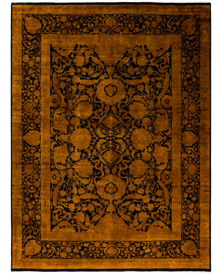 Overdyed Hand-Knotted Wool Modern-Contemporary Gold Area Rug 9' 1" x 12' 0"
