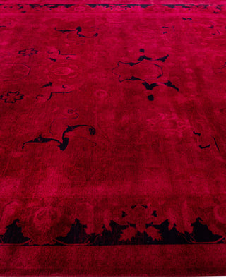 Contemporary Overdyed Wool Hand Knotted Pink Area Rug 8' 0" x 10' 5"