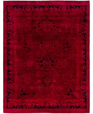 Contemporary Overdyed Wool Hand Knotted Pink Area Rug 8' 0" x 10' 5"