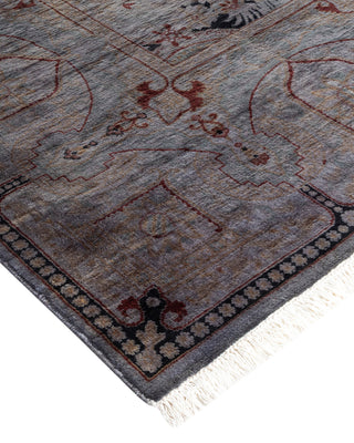 Modern Overdyed Hand Knotted Wool Gray Area Rug 6' 2" x 10' 1"