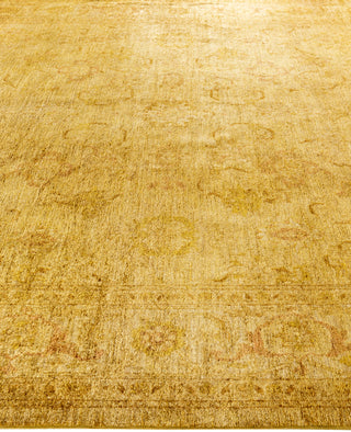 Contemporary Overdyed Wool Hand Knotted Yellow Area Rug 8' 1" x 10' 4"