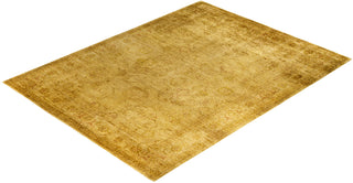 Contemporary Overdyed Wool Hand Knotted Yellow Area Rug 8' 1" x 10' 4"