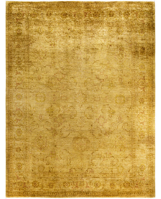 Contemporary Overdyed Wool Hand Knotted Yellow Area Rug 8' 1" x 10' 4"