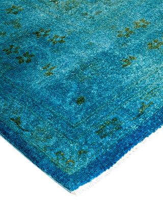 Modern Overdyed Hand Knotted Wool Blue Area Rug 10' 2" x 14' 2"