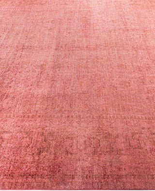 Contemporary Overdyed Wool Hand Knotted Pink Area Rug 9' 1" x 11' 10"